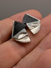 Lapponia Zoltan Popovits Silver & Ebony Earrings Handmade In Finland RARE