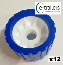 12 x BOAT TRAILER BLUE WHITE WOBBLE ROLLERS 26mm bore NON MARKING FITS EXTREME