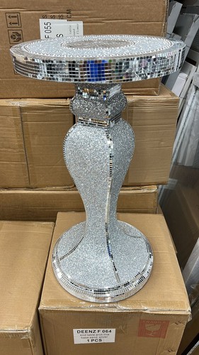 Silver mosaic side table - mosaic,