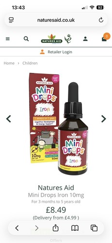 Natures aid mini drops iron - drops,