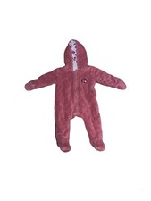 Laura Ashley Baby Girl Bunting Romper Size 3-6M Pink Embroidered Flower