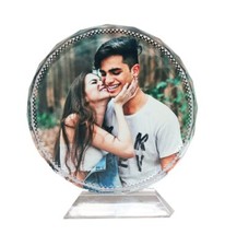 Personalised Sunflower Photo Crystal Glass Block