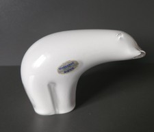 Vintage Wedgwood White Polar Bear glass Paperweight Ornament Art glass Ex. cond.