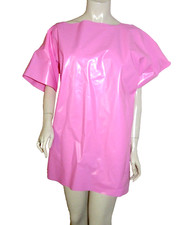 PVC Tee Shirt Mini Dress Sissy Pink Plastic Top Unisex Roleplay Clothing Clothes