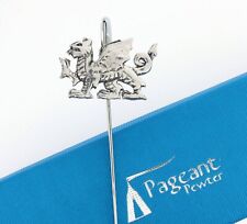 Welsh Dragon Silver Pewter Bookmark