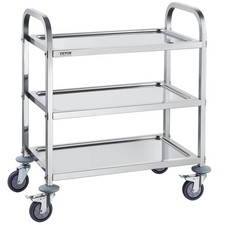 Uimoso 3 Tier Stainless Steel Cart Mobile Lab Medical Storage Trolley 400 lbs