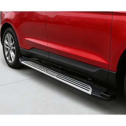 Silver aluminium side steps - silver,