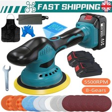 Cordless Car Polisher Buffer Sander Rotary Polishing Sanding Machine +2x Battery
