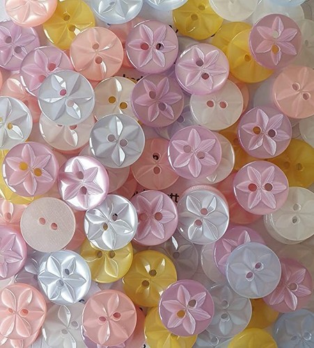100 mixed baby star - mixed, buttons