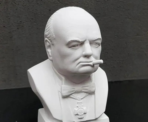 Plaster bust sculpture