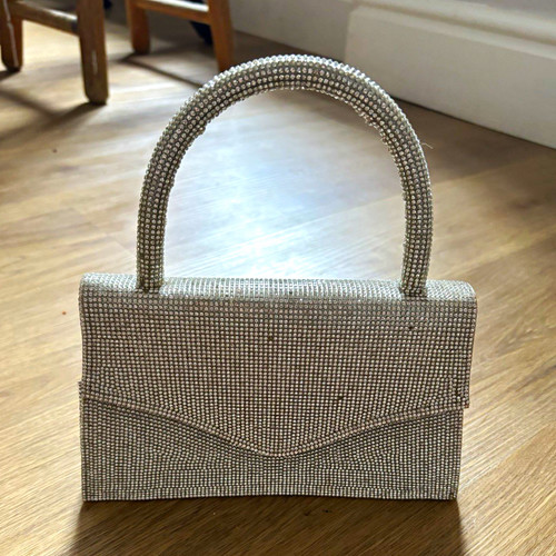 Quiz silver rhinestone - silver, clutch