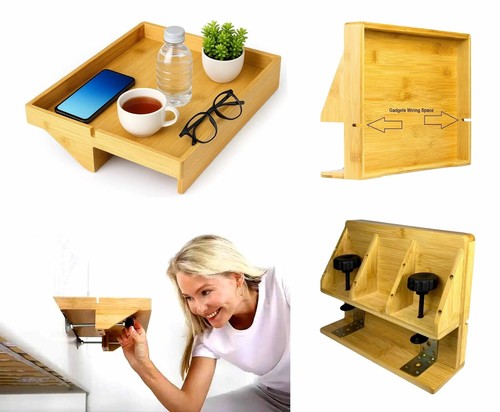 Bamboo clip bedside shelf - bamboo,