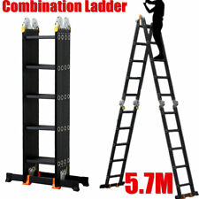 Multi-Purpose Telescopic Aluminium Ladder A Frame Combination Ladder DIY 5.7M