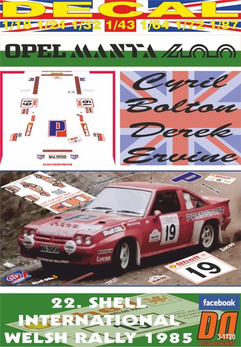 Decal opel manta - 400, c.
