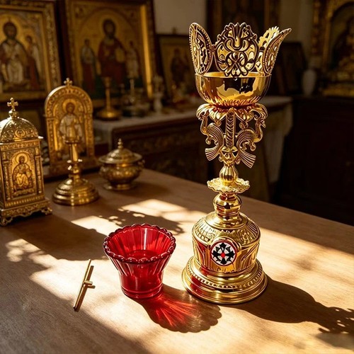 Orthodox gold sanctuary lamp - orthodox,