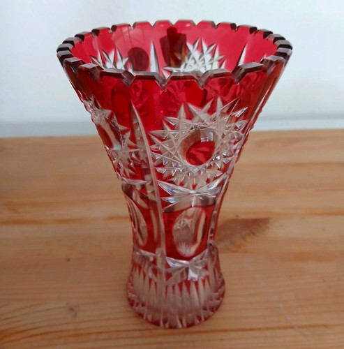 Red vintage bohemia glass - red,