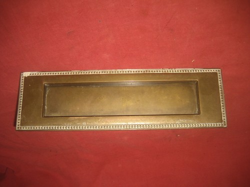 Vintage brass letter box - , rope