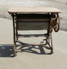 Pine Top Mangle or Cast-Iron Industrial Garden Table