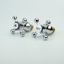 VICTORIAN STYLE CROSS HEADS REPLACEMENT BASIN SINK TAP CONVERSION KIT C/P 1/2"