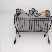 Black Metal Magazine Rack