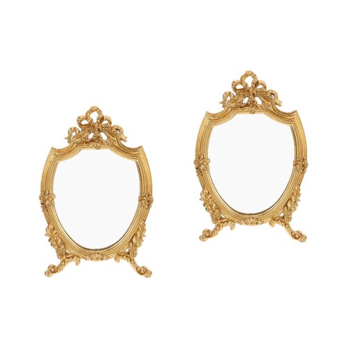 Golden resin desk mirror - golden,