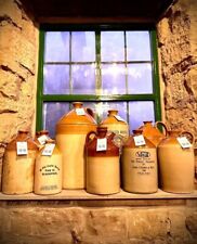 Antique Stoneware Flagons. 19th Century. Collectible, Decorative,Flower Vase