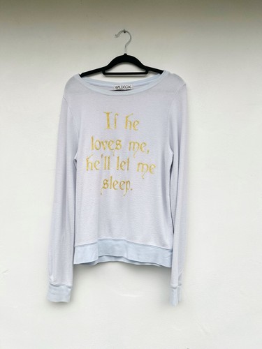 Wildfox blue sweater - sweater, gold