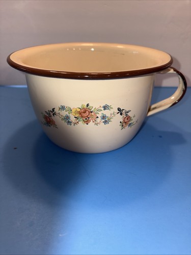 Vtg enameled metal - vtg-enameled, floral