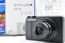*For Parts* OLYMPUS STYLUS XZ-10 12.0MP black Digital Camera w/Box JAPAN #9013