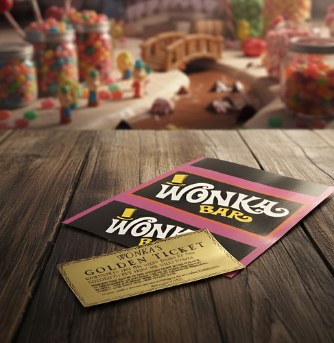 Wonka bar wrapper golden - wrapper, +