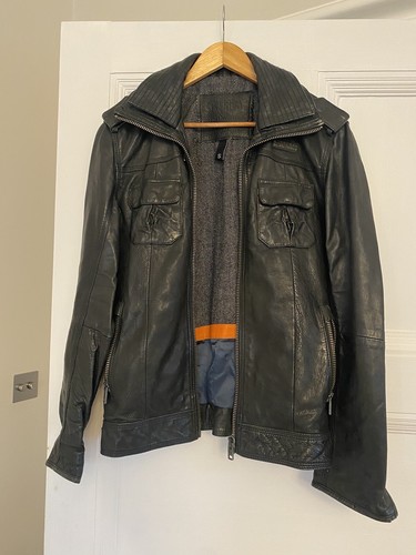 Superdry leather jacket - jacket, size