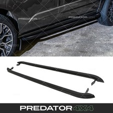 GLOSS BLACK TRAPEZOID SIDE STEPS NERF BARS FOR FORD TRANSIT CUSTOM SWB 2013+