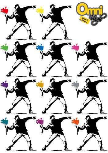 Banksy flower thrower vinyl - flower,