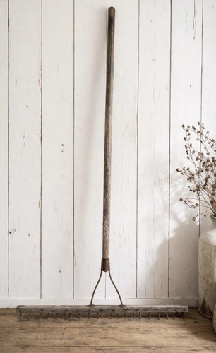 Vintage wooden hay - wooden, rake
