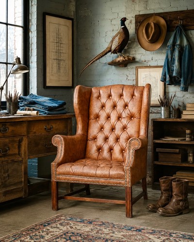Vtg wingback chair - wingback,