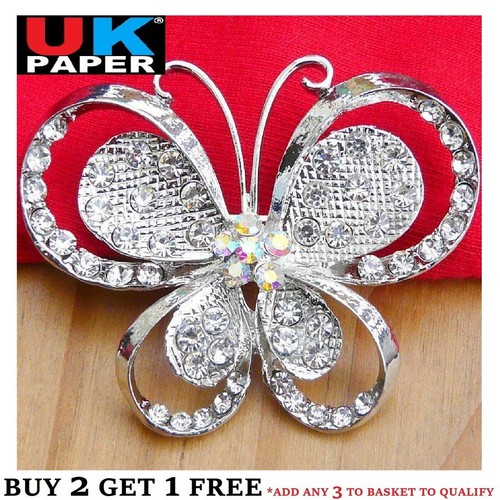 Large silver butterfly - large,