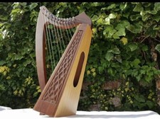 Celtic Irish Baby Harp 12 Strings Solid Rosewood Free Bag + Strings & Tuning Key