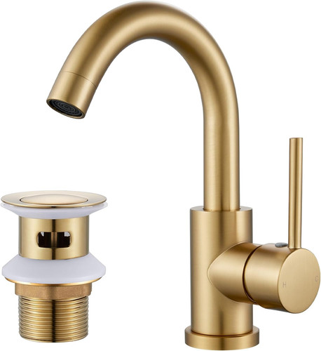 Gold basin mixer tap with - tap,