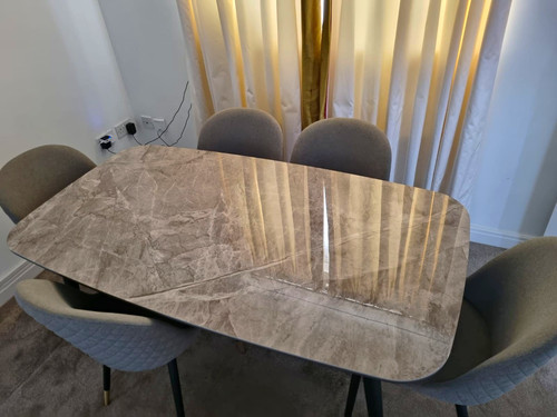 Marble effect dining table set - dining,