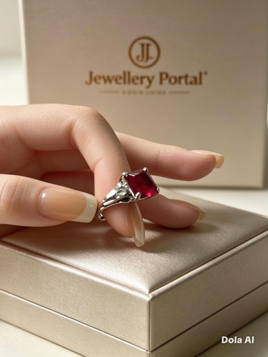 Red ruby crystal solitaire - red,