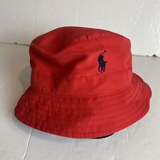 Polo Ralph Lauren Performance Mens Red Embroidered Pony Bucket Hat Size S/M NWT