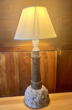Very Collectible Quality Vintage Cornish Serpentine Marble Lighthouse Lamp