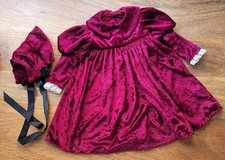 RED CRUSHED VELVET DOLLS DRESS