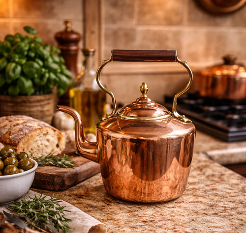 Antique copper large kettle - antique,