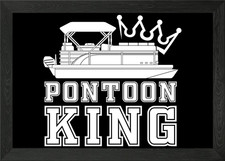 Pontoon Boat Boating Framed