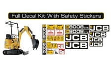 JCB 8008 CTS Micro Digger Sticker Kit Decal Set Full Safety Sticker Kit Included
