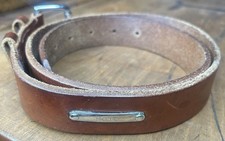 Vintage Polo Ralph Lauren Leather Belt Metal Logo Silver Buckle Size 36