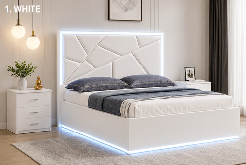 Modern white faux leather - white,