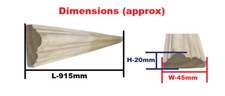 Decorative Dado Rail Moulding Traditional Style Hardwood 45x20x915mm Select QTY