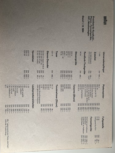 Original preisliste braun - original,